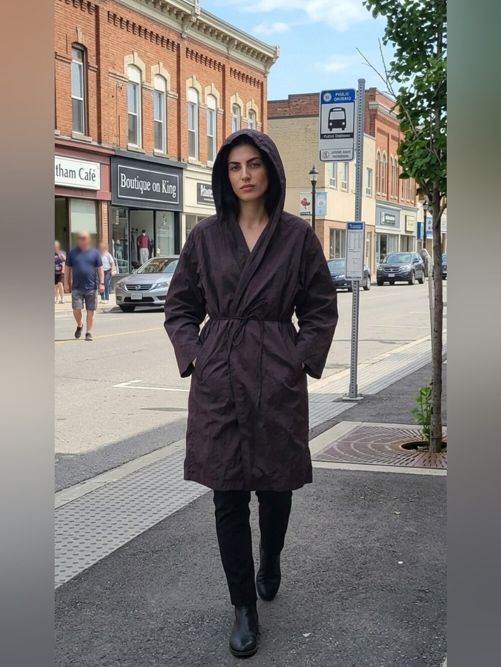 📌 Zara Oversized Hooded Wrap Jacket / Trench Coat